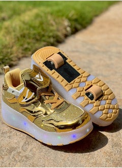 LITTLE ROCKZ LED Flash Light Fashion Shiny Sneaker Skate Heelys Shoes With Wheels And Lightning Sole  - Image 5