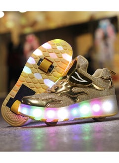 LITTLE ROCKZ LED Flash Light Fashion Shiny Sneaker Skate Heelys Shoes With Wheels And Lightning Sole  - Image 3