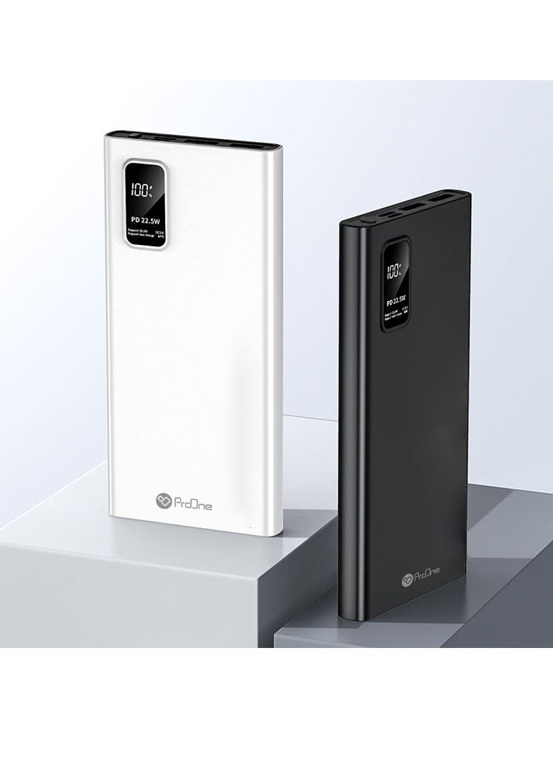 ProOne - ProOne PPB5108PD 10000mAh Power Bank - 22.5W Fast Charging, 2 Type A, 1 Type C, 1 Micro USB Port, Slim Premium Design: Your Ultimate On-the-Go Charging Solution - Image 1