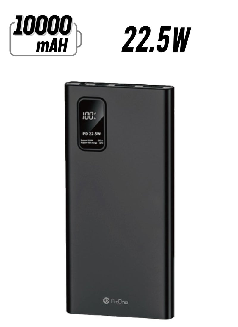 ProOne - ProOne PPB5108PD 10000mAh Power Bank - 22.5W Fast Charging, 2 Type A, 1 Type C, 1 Micro USB Port, Slim Premium Design: Your Ultimate On-the-Go Charging Solution - Image 1