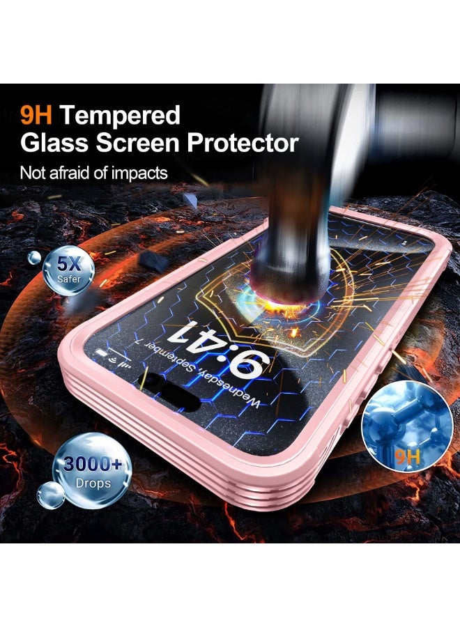 نيبمينينت Miracase Magnetic for iPhone 16 Plus Case Full-Body Phone with Built-in Glass Screen Protector, 【Compatible with MagSafe】 Military Drop Proof 16 Plus Cover 6.7 inch - Image 3