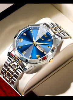 LANMSOM Watches for Men Fashion Stainless Steel Quartz Analog Water Resistant Watch  - Image 1