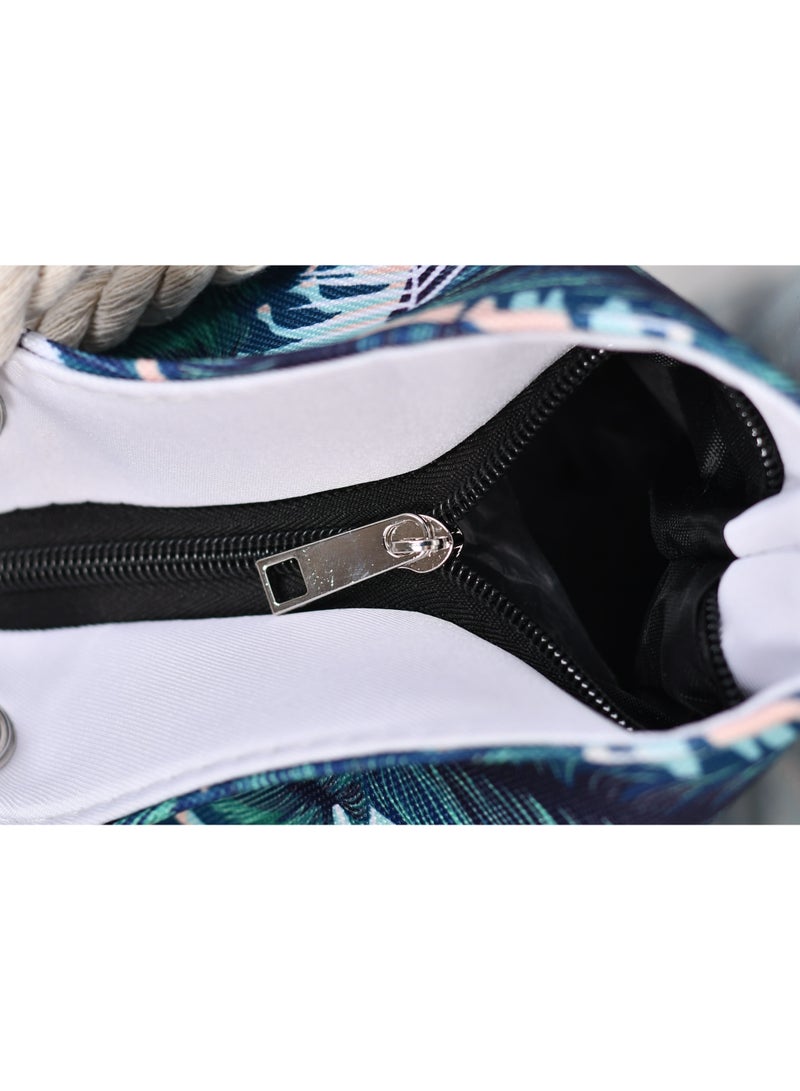 Stylish beach bag with a linen lining and a hemp rope handle, large capacity, water resistant  - Image 5