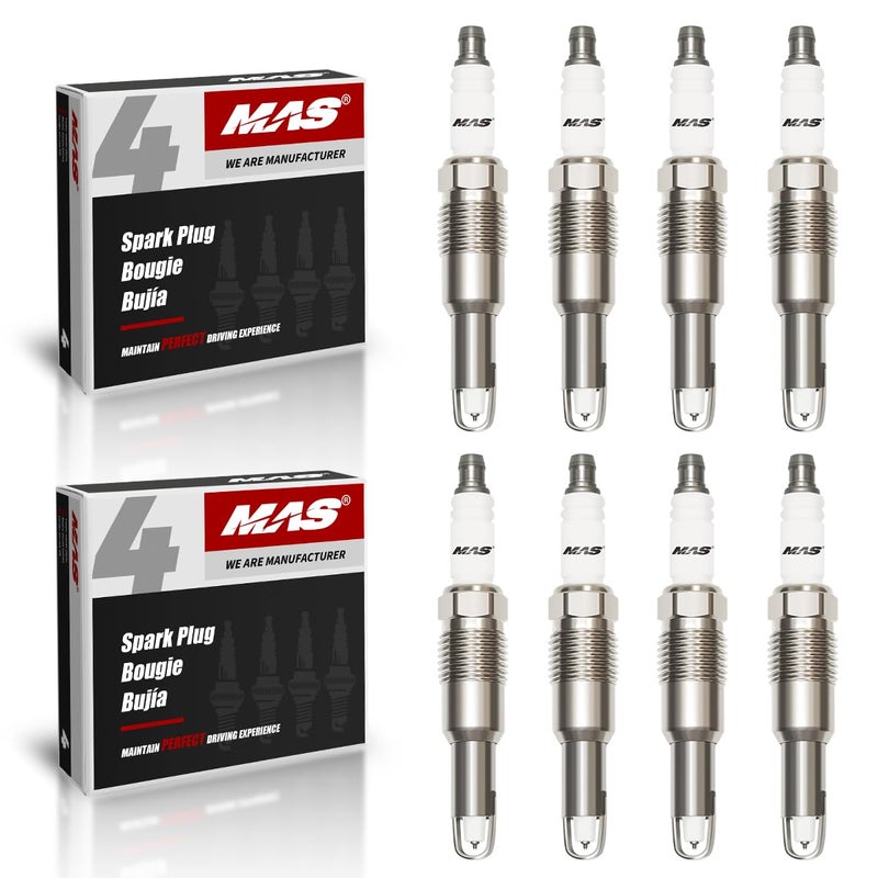 مجموعة MAS من 8 شمعات إشعال إيريديوم SP546 SP515 متوافقة مع إكسبيديشن F150 F250 F350 سوبر ديوتي مارك LT نافيجيتور 54LV8 68L V10 PZH14F PZT2F SP421