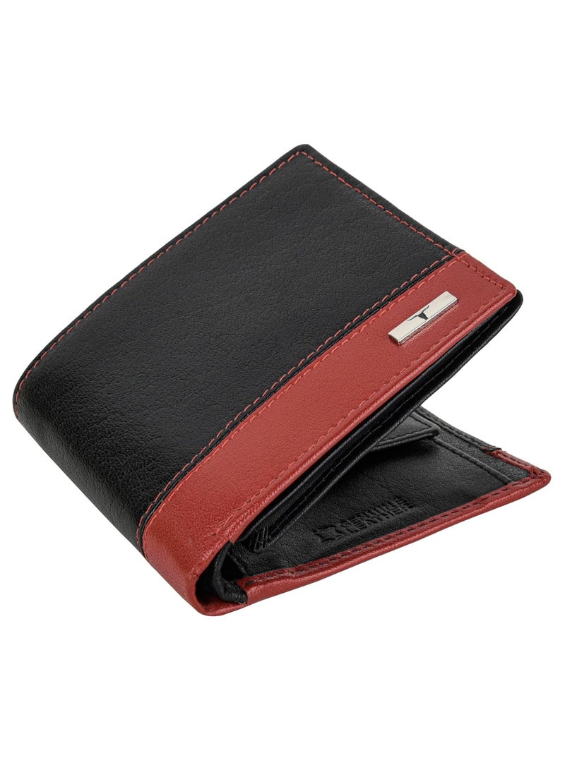 URBANFOREST URBAN FOREST Seattle Black/Red Leather Wallet for Men - Image 1