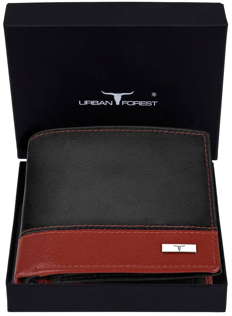 URBANFOREST URBAN FOREST Seattle Black/Red Leather Wallet for Men - Image 5