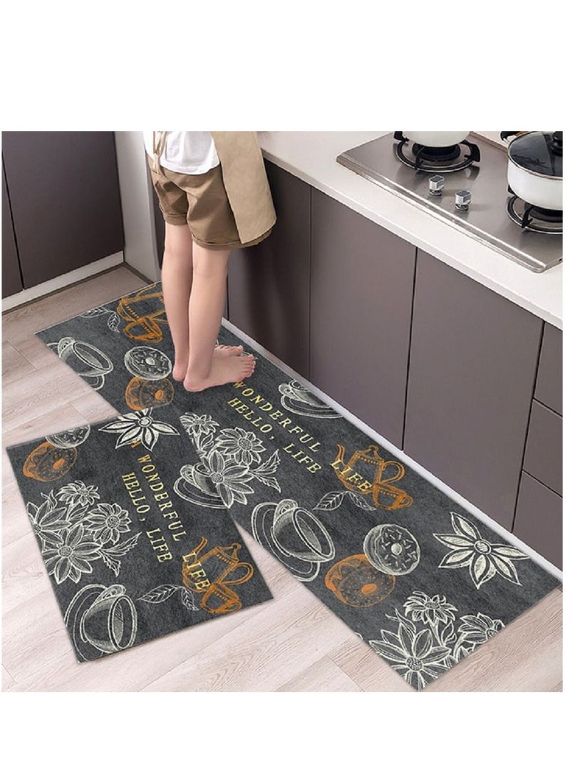Hi homey - 2-Piece Super absorbent soft non-slip quick drying Kitchen Floor Mat Set - Image 1