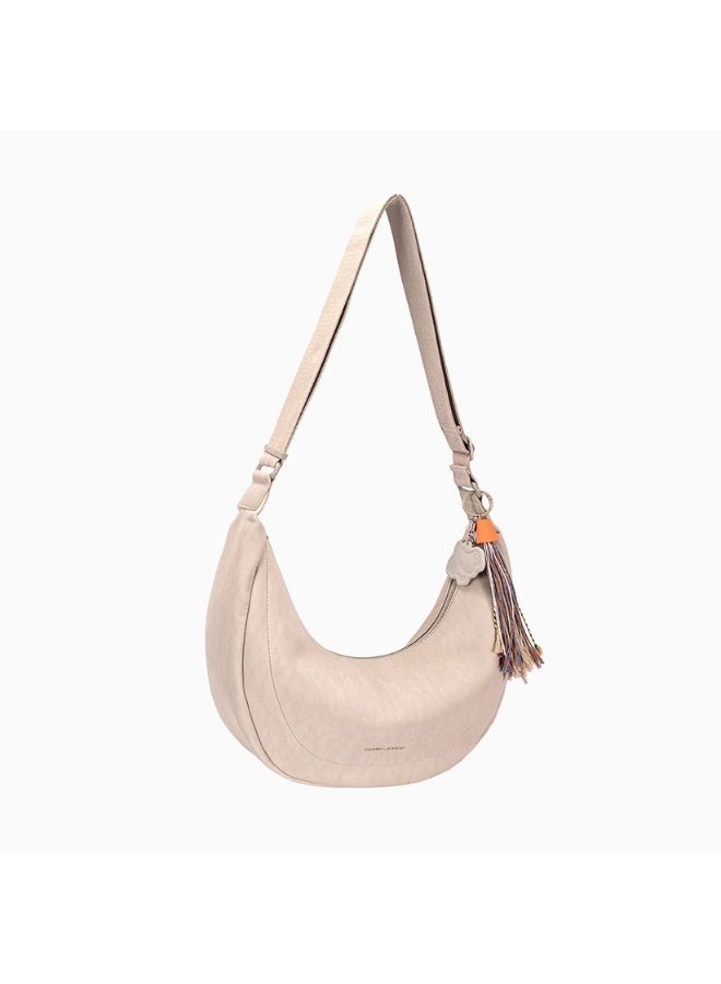 David Jones CM8282 Women's Moon Shoulder Bag | Faux Leather Everyday Handbag with Decorative Charm for Casual & Daily Wear| Handbag with Comfortable Shoulder Strap - Image 4