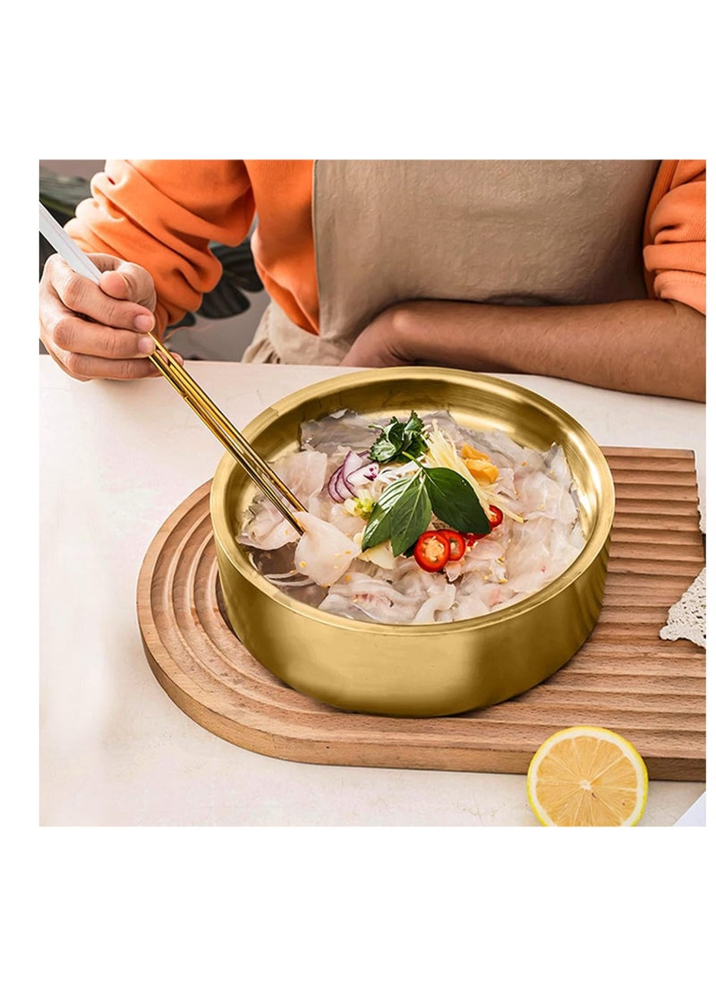 SYOSI - 8.5in Gold Stainless Steel Ice Chilled Serving Tray - Elegant and Functional Cold Appetizer Platter with Ice for Parties and Events (Gold) - Image 1