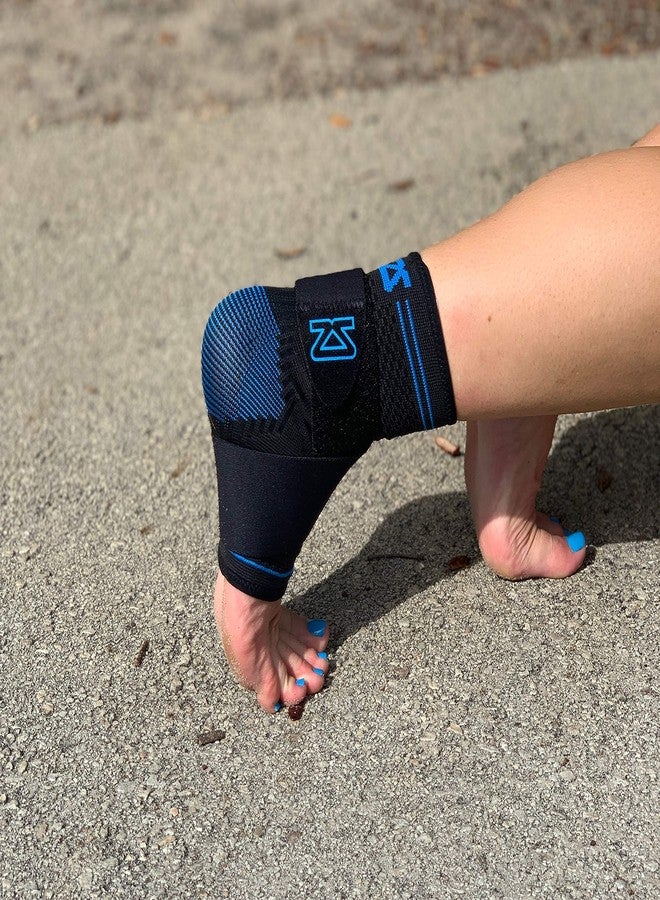 Zensah Elite Gel Sports Compression Ankle Sleeve with Removable Strap - Breathable, Lightweight, Premium Fabric, Comfortable (Black, Medium) - Image 5