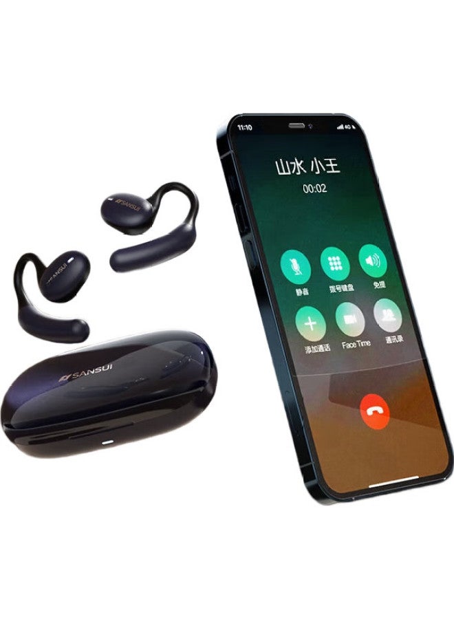 Sansui Tw35 [Ultra-Sensitive Sound | Berlin Sound] Bluetooth Earphones, Over-Ear, Bone Conduction Concept, Non-In Open-Style, Sports Noise Reduction, Compatible With Huawei And Apple, Pearl White - Image 2