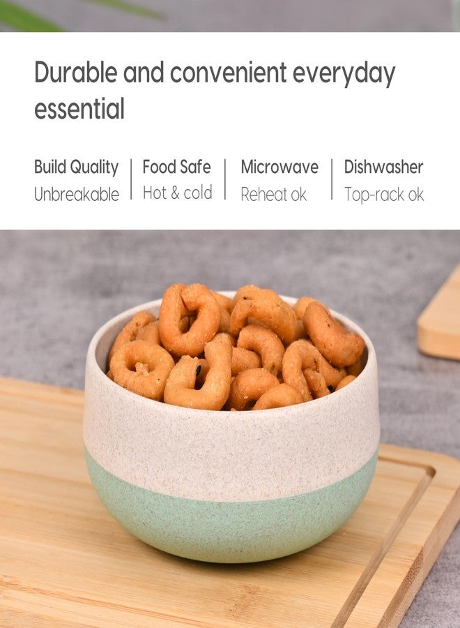Eha Earth-Friendly Soup Bowls with Spoons|250 ml|Made with Rice Husk Biocomposite|Microwave Safe Bowls for Kitchen|Serving Bowl Set of 4|Pastel, Multicolor - Image 4