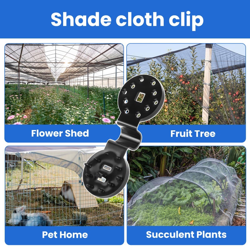 HATJICB Sunscreen Net Clips Heavy Duty Plastic Shade Cloth Clips 100Pack with Tarp Grommet Fasteners for Garden Patio Awning Mesh Fabric Clamp - Image 4