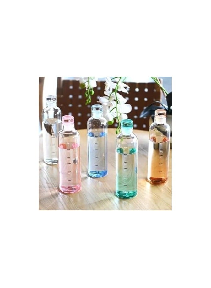500ml Water Bottle with Time Marker Reusable Plastic Transparent Outdoor Sports Drink Bottle (Pink) - Image 5