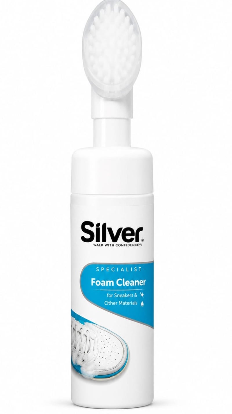 سيلفر Silver Foaming Shoe Cleaner with Built-in Brush – 150ml - Image 1