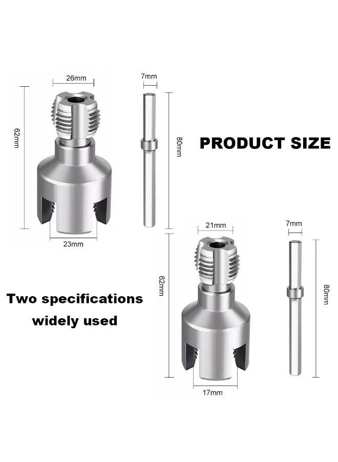 PAWSONIFY Integrated Internal & External Pipe Threading Tool,PVC Pipe Threader Kit,New 2-in-1 Threading Tool,Universal Pipe Threading Tool,Electric Drill Compatible Pipe Repair Attachment(1/2"+ 3/4") - Image 2