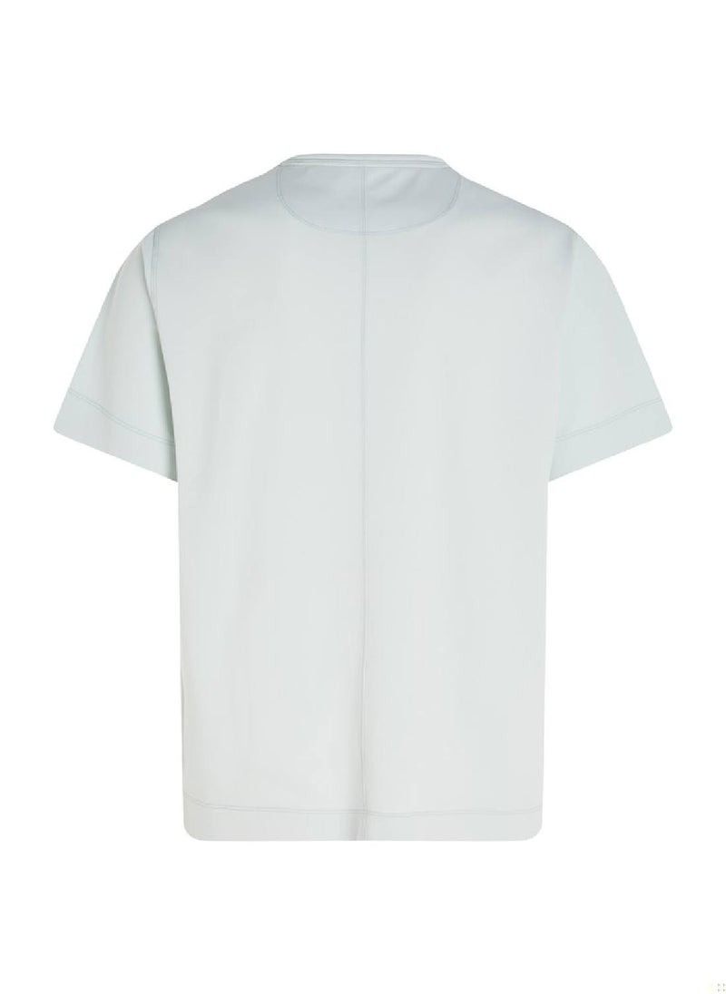 CALVIN KLEIN Men's T-Shirt - Short Sleeves - Sportswear - Polyester , Grey  - Image 3