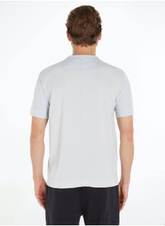 CALVIN KLEIN Men's T-Shirt - Short Sleeves - Sportswear - Polyester , Grey  - Image 2
