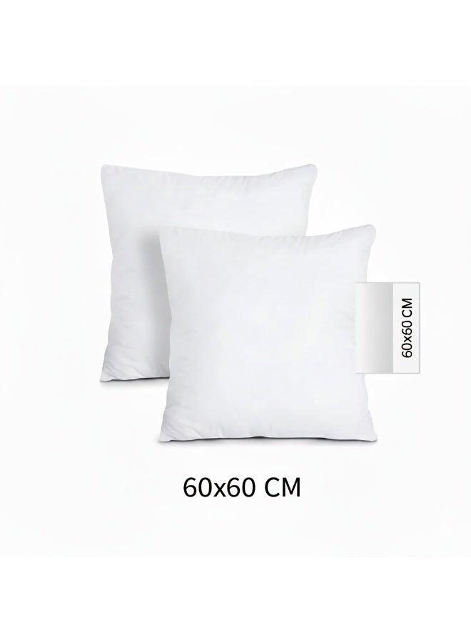 Harmony Home حشوة وسادة هارموني هوم الفاخرة، إدخالات الوسائد الزخرفية (عبوة من 2، أبيض) - وسائد مربعة داخلية للسرير والأريكة - حشوات وسائد من الألياف المجوفة (عبوة من 2، 60 × 60 سم) - Image 5