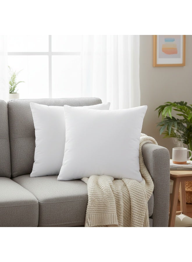 Harmony Home حشوة وسادة هارموني هوم الفاخرة، إدخالات الوسائد الزخرفية (عبوة من 2، أبيض) - وسائد مربعة داخلية للسرير والأريكة - حشوات وسائد من الألياف المجوفة (عبوة من 2، 60 × 60 سم) - Image 1