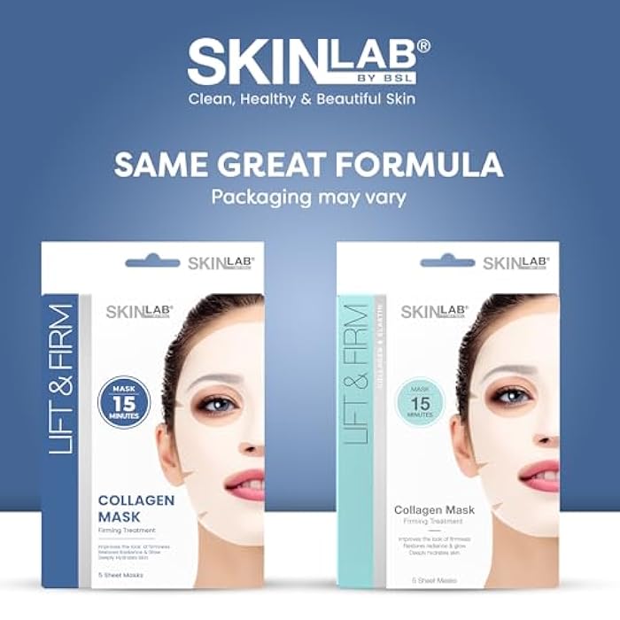 SKIN LAB BY BSL SKIN LAB Collagen Sheet Mask for Women – Hydrating Skincare – Firming, Moisturizing, Anti-Aging Facial Treatment Set – Overnight Collagen Masks, 5 Count - Image 2