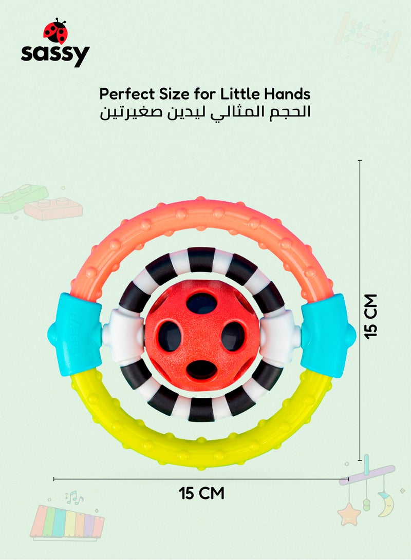 Sassy Spin & Chew Teether Rattle - BPA-Free, Colorful Sensory Toy for Babies 0+ Months - Image 5