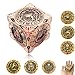 FLUEFOWL DND Spinner Dice Metal Dice Set with 3D Relief for DND Gifts Polyhedral Roleplaying Game Dice Fantasy DD Tabletop RPG Accessories for DM Player Red Copper - Image 2