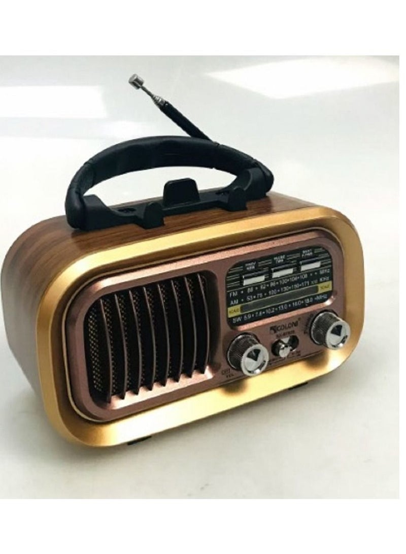 Golon راديو محمول يعمل بالبلوتوث، ذهبي وردي - Image 1
