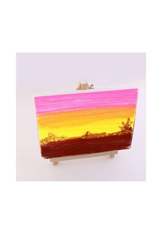 MOTARRO Mini Art Painting Craft Drawing Kids Easel 15X15CM With Stand  White Cotton Artist Canvas Boards for Painting Acrylic Pouring Oil Paint Dry & Wet Art Media  - Image 2