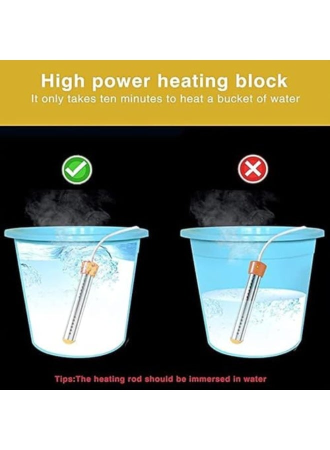 Immersion Water Heater,1500W Portable Electric Water Heater with Stainless Steel Guard,Timeable and automatic power-off function for Camping Inflatable Pool Bathtub Water Bucket Heater,Instant - Image 5