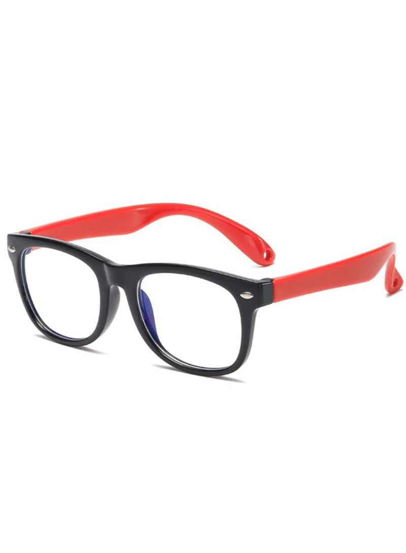 AROAQ Kids Computer Glasses Blue Light Blocking Filter Gaming Goggles Silicone Frame Child Anti Blue Ray Eyewear Red - Image 1