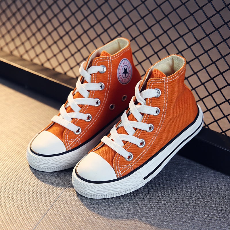 Opoee Kidsren'S Shoes 2024 Spring Style Fashionable Lace-Up High-Top Canvas Shoes For Boys And Girls Baby Casual Sneakers 8008 - Image 1