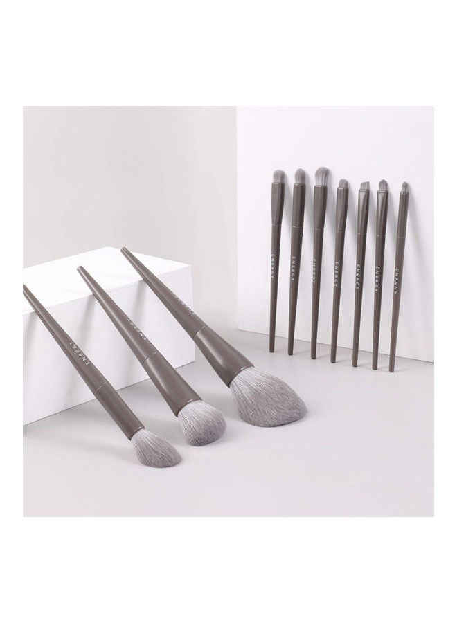 Captaintech 10 Pcs Professional Makeup Brushes Set With Sponge Grey - Image 2