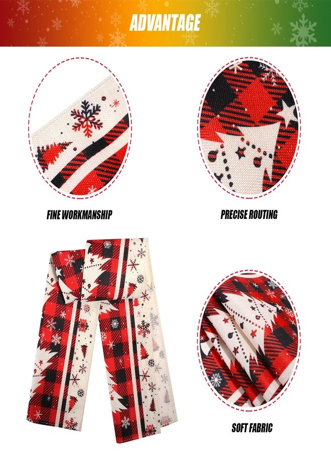 Leuceiy Red Pine Trees Christmas Table Runner, Seasonal Winter Holiday Kitchen Dining Table Decoration for Indoor Outdoor Home Party Decor 13 x 72 Inch - Image 3