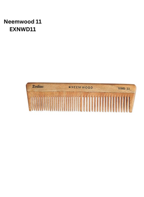 Zodiac Neem Wood Hair Comb for Hair Growth, Dandruff Control & Reduced Hair Fall | Wide & Thin Teeth NWD 11