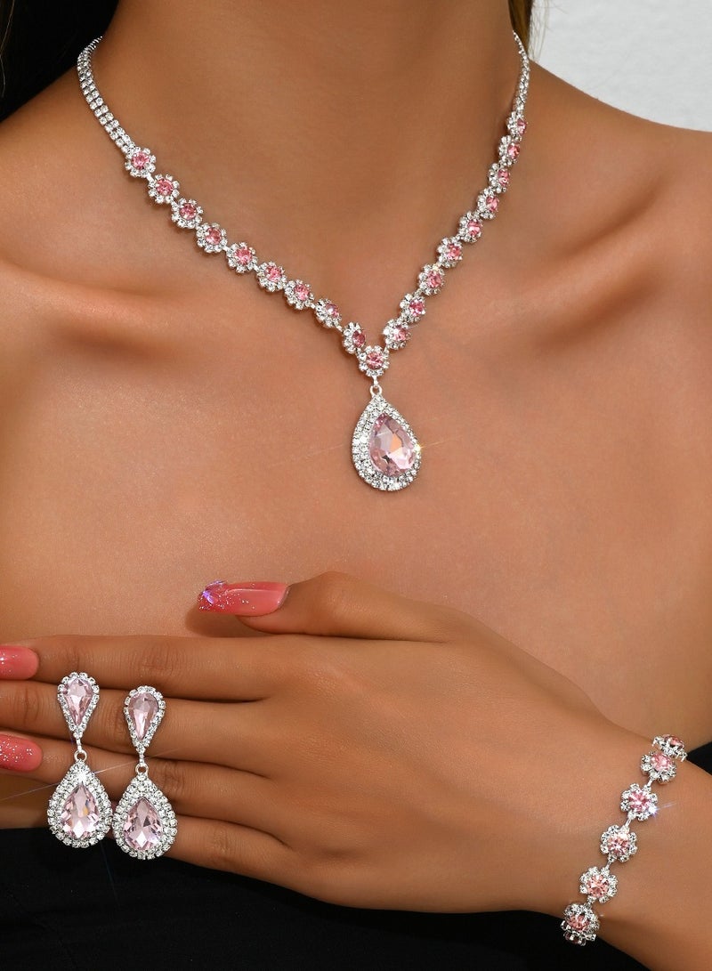 Mark Fairwhale Bridal Jewelry Set Necklace Earrings Bracelet Three Piece Set  - Image 2