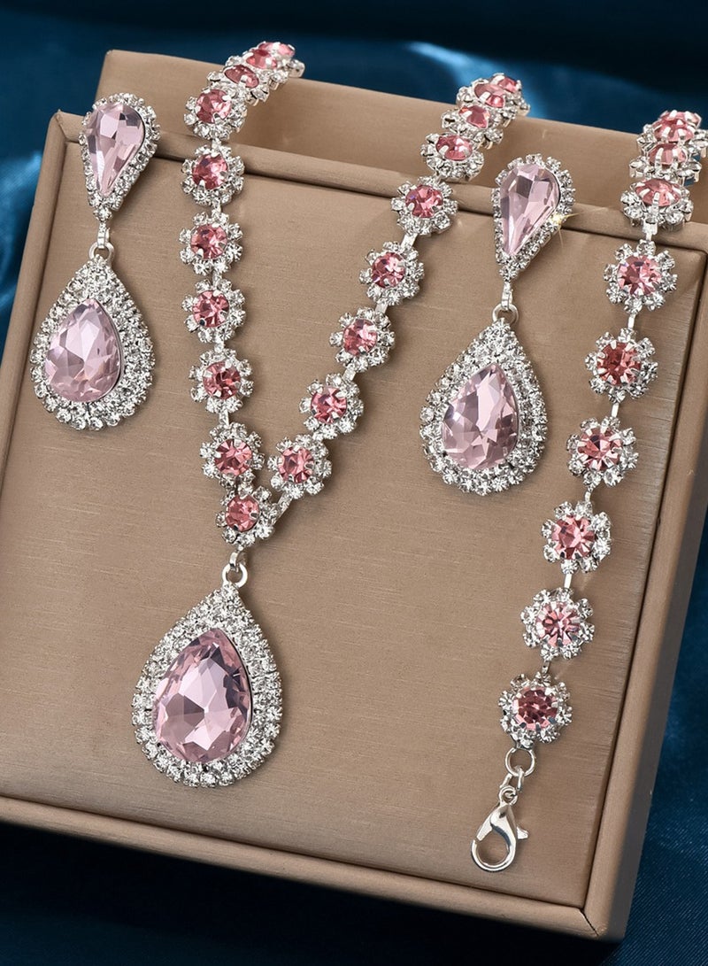 Mark Fairwhale Bridal Jewelry Set Necklace Earrings Bracelet Three Piece Set  - Image 3