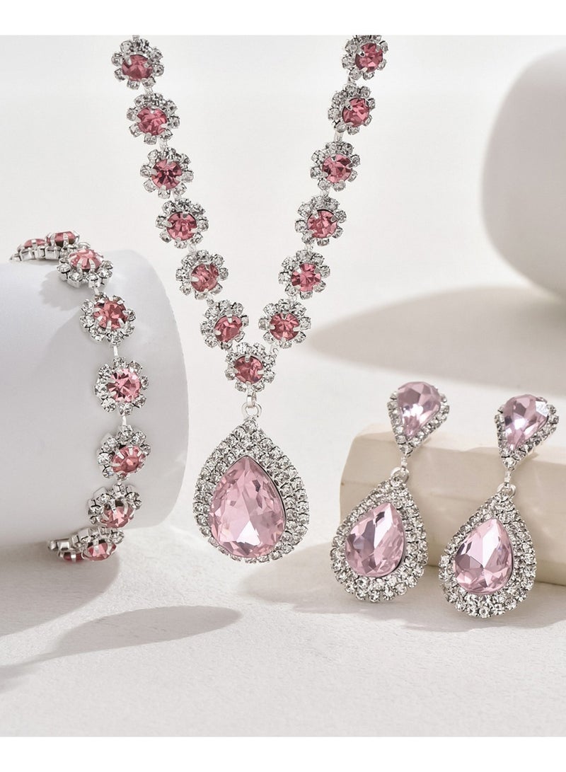 Mark Fairwhale Bridal Jewelry Set Necklace Earrings Bracelet Three Piece Set  - Image 4