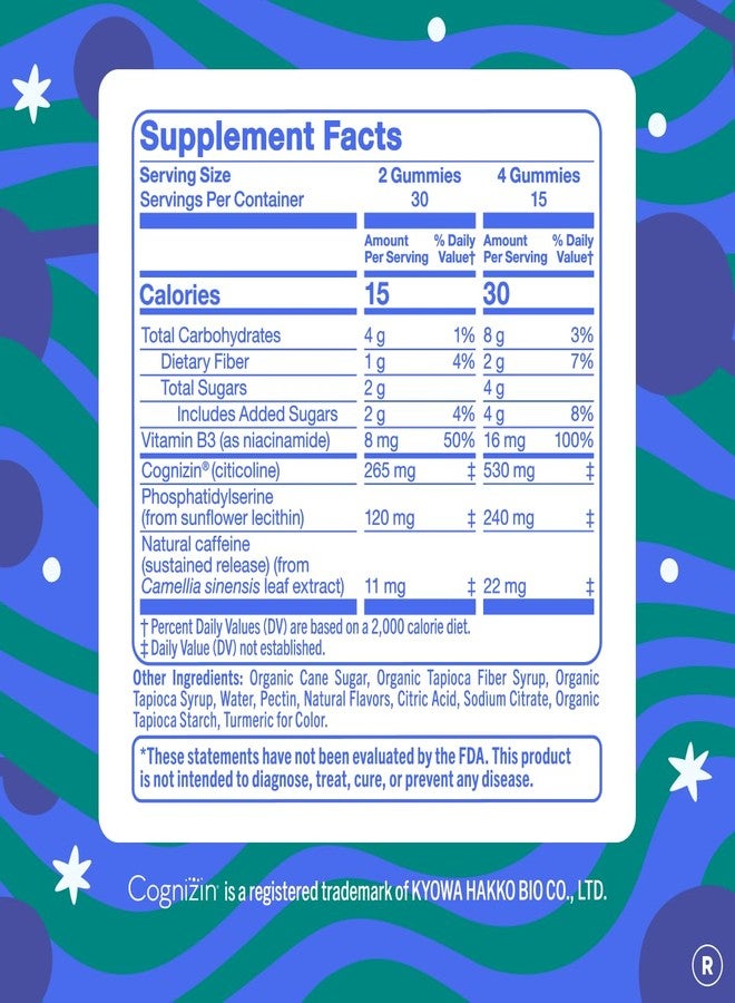 FIRST DAY Men’s Daily Nootropic Brain Supplement Gummies for Focus, Memory & Mental Energy | with Cognizin® Citicoline, Phosphatidylserine & Natural Caffeine | Vegan, Allergen-Free | 30-Day Supply - Image 2