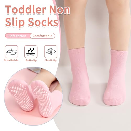 Tphon Toddler Girls Non-Slip Socks Anti Skid Socks with Grippers for Boys Girls 12 Pairs for 1-3 Years Kids Children - Image 4