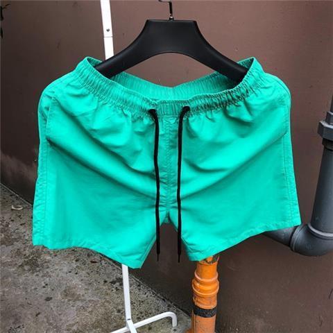 Generic Beach Pants Loose Mens Solid Color Seaside Vacation Casual Sports Quick-drying Shorts Trendy Summer 4-point Pants Large Pants Light green - Image 3