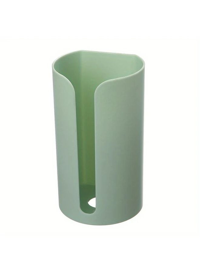 Green Wall Mounted Garbage Bag Organizer Dispenser 1pc Boho Style Kitchen Storage Box - Image 4