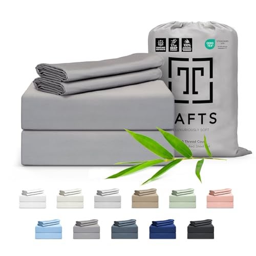 Tafts Tafts King Sheets Set Pure 100 Viscose derived from Bamboo Bed Sheets Set Luxuriously Soft Silky Cooling Sheets Double Stitched Lifetime Quality Promise GrayGrey 
