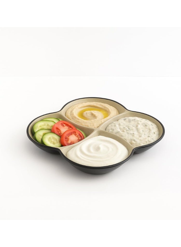 ماستر جولد طبق مربع مقسم مقاوم للكسر مصنوع من الميلامين، مقاس 22.2 × 22.2 سم | طبق متعدد الاستخدامات، مثالي لتقديم المقبلات والمكسرات والصلصات والوجبات الخفيفة في المطاعم والفنادق والمنازل - Image 1