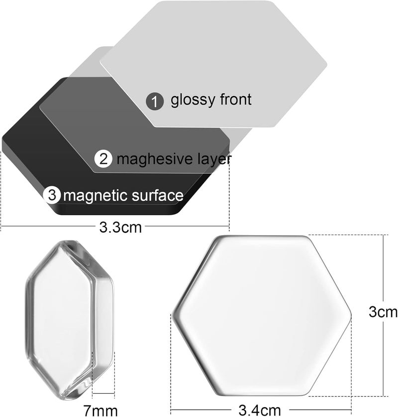 Weewooday 72 Pieces Craft Magnets Glass Ceramic Ferrite Magnet with Adhesive Backing and Transparent Clear Glass Cabochons for DIY Craft Fridge Refrigerator Pendants - Image 2