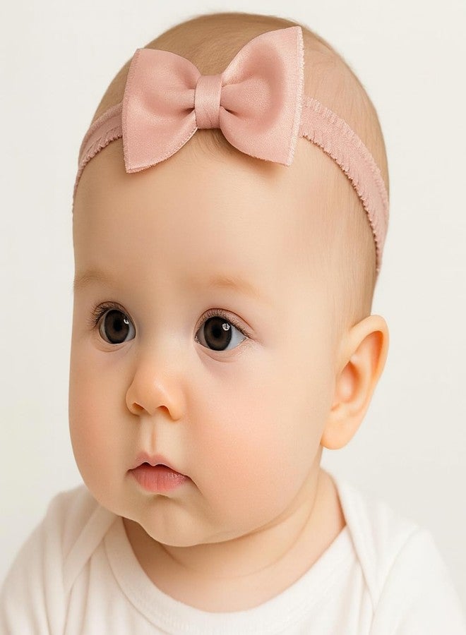 Cartshopper QUEEN Baby Girl Hair Bows Set, Princess Crown Headband & Soft Nylon Bow Clips, Pink, for Infants, Toddlers & Kids, 3-Pack (BOW) - Image 3