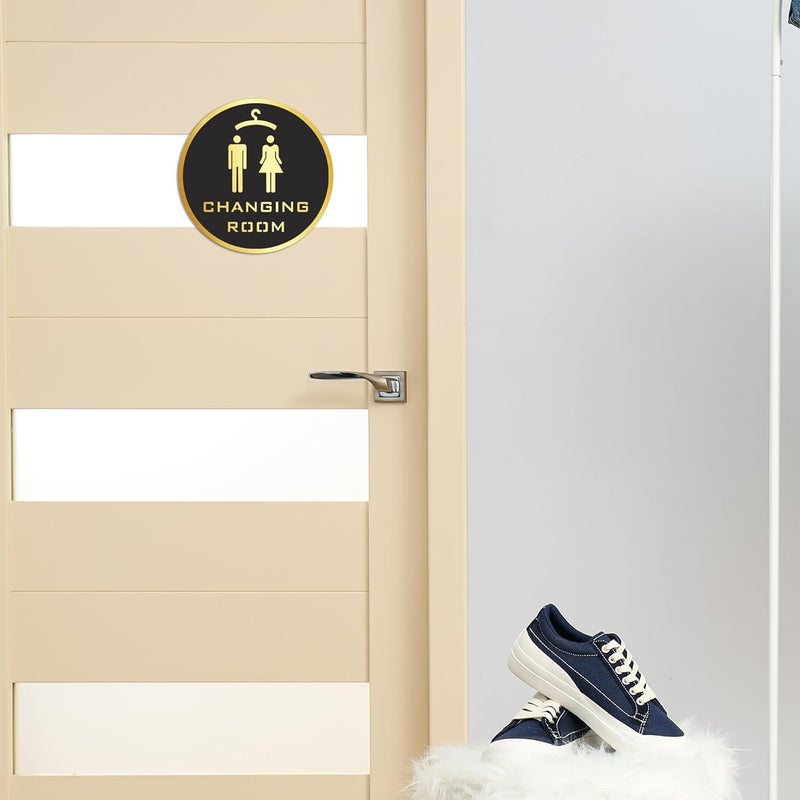 BerryBox Black Golden Stickers For Glass Doors For Office, Stores, Cafe, Hotel, Restaurant, Business & Shop, Self-Adhesive, Acrylic Signage (Changing Room, Black Gold) - Image 3