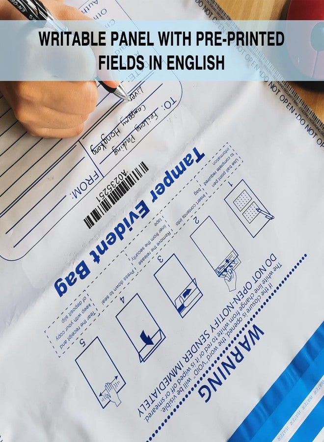 FEILONG PACKAGING 100Pcs 12"x16" Tamper Evident Security Cash Bags - White, Opaque 2.8 Mil Polyethylene (PE) - High Level Security Seal - Cash, Valuables - Square, Lightweight - Flap Closure - Image 5