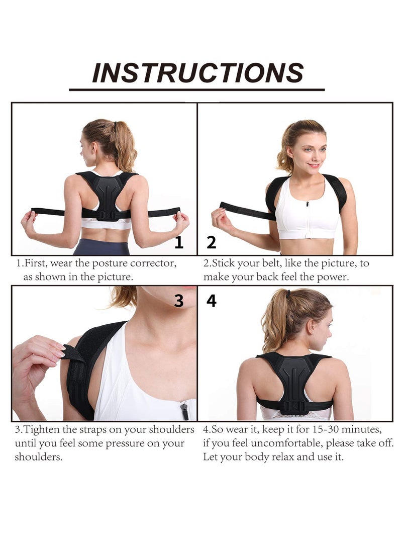 SYOSI Posture Corrector for Women and Men, Adjustable Shoulder Straps Back Brace/Back Straightener / Posture Trainer Effective for Neck, Shoulder, Upper Back Pain Relief and Posture Trainer (Large)  - Image 4