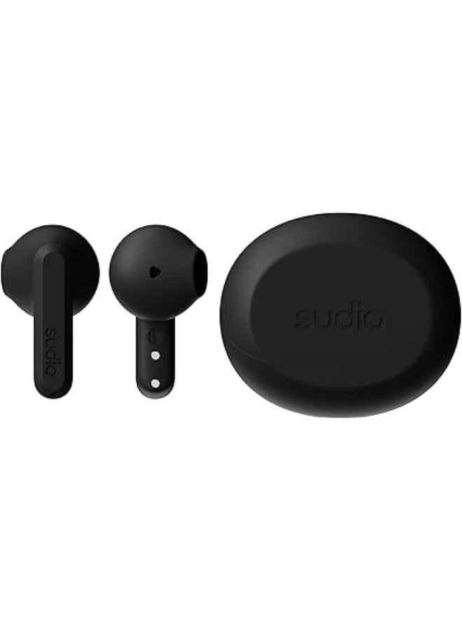 Sudio A3 All-Day Wireless Earbuds – 25H Playtime, Bluetooth Earphones 5.4, Sweat & Splashproof, Balanced Sound, Clear Calls with Enhanced Mics, USB-C Charging, Made from Recycled Plastics (Black) - Image 3